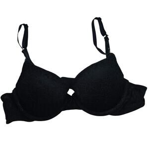 No Boundaries Womens Sz 32B Classic T Shirt Bra Black Lace